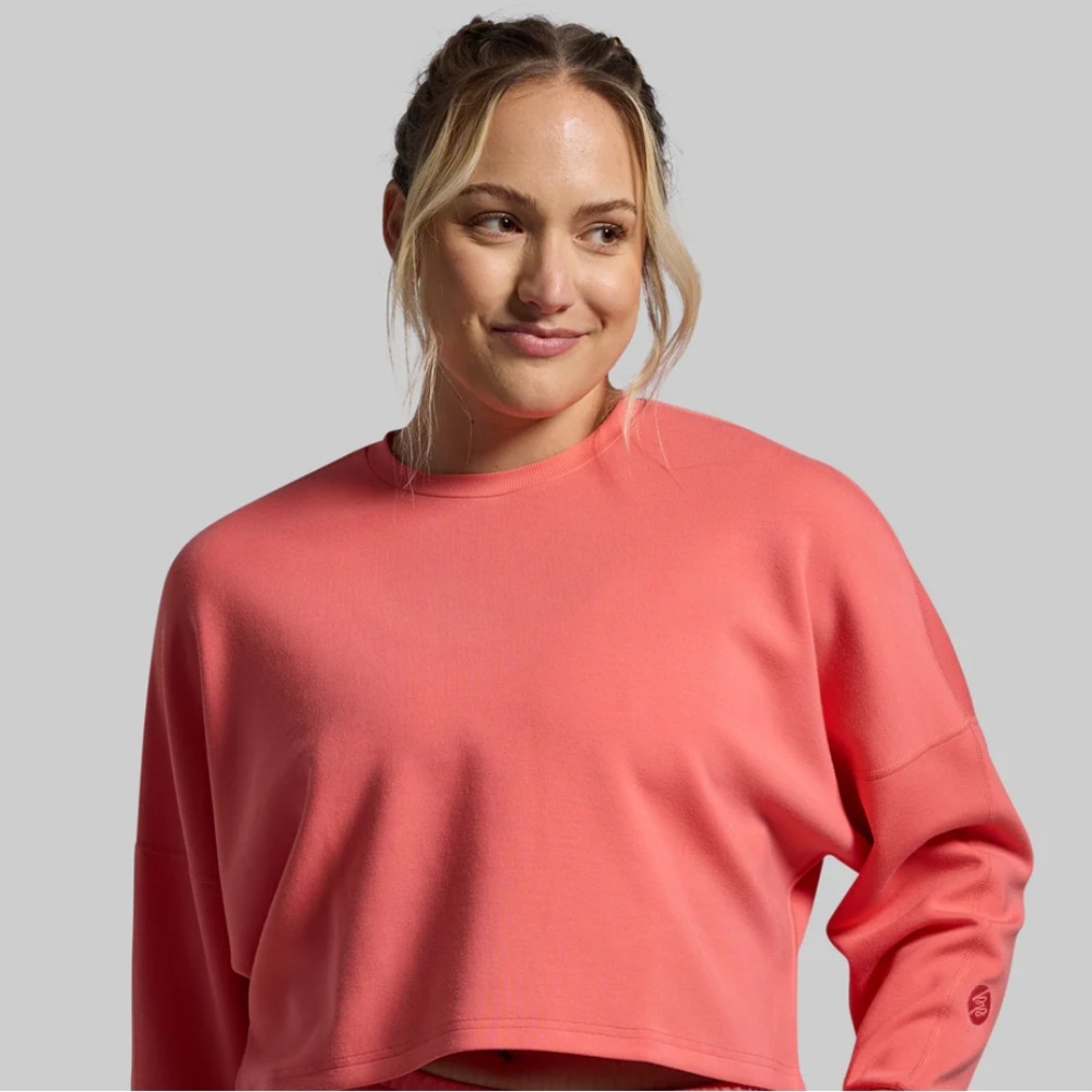 🍑Born Primitive Lounge Lux Cropped Pullover - Soft Peach is the color